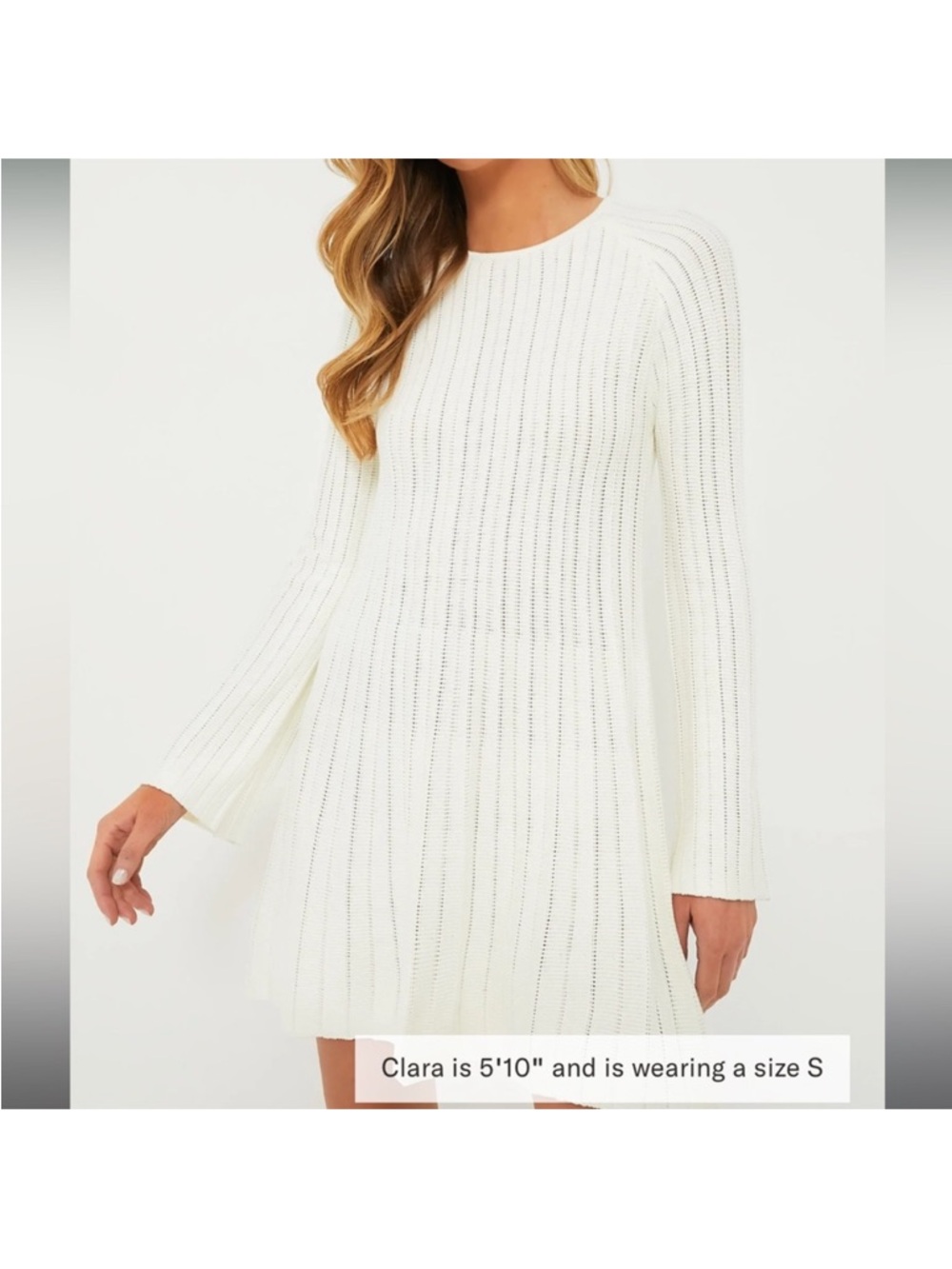 Pomander Place Cream Ribbed Mini Dress